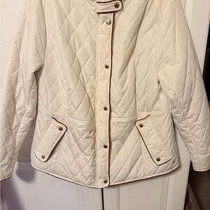 Crown & Ivy Cream Quilted Puffer Jacket